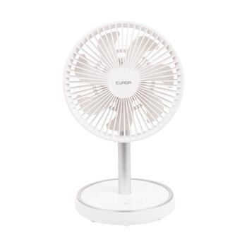 Eurom Vento Cordless Telescopic bezvadu teleskopiskais ventilators telpu dzesēšanai 10W akumulators oscilācija 4 ātrumi pārnēsājams balts (384635)