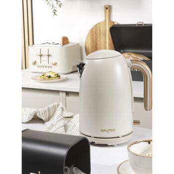 Salter Чайник EK6085OBVDE, 1.7л, 3000Вт, кремовый, 360° поворот, индикатор уровня воды, автоотключение, защита от перегрева (EK6085OBVDE)