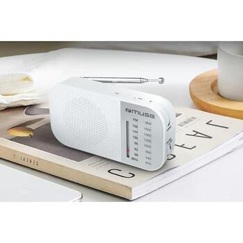 Muse портативный радиоприемник M-025RW, FM/MW, аналоговый тюнер, 2x1,5V AAA, белый (M-025RW)