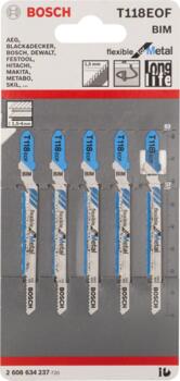 5 figūrzāģa asmeņi T 118 BOF, Figūrzāģiem PRO METAL CURVE T118EOF FIGŪRZĀĢA ASMENS, 2608634237, BOSCH (2608634237)