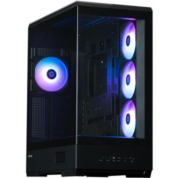 Zalman P50 DS, корпус ATX Mid Tower для ПК, 4x120mm ARGB вентилятора, черный, панорамное стекло, дисплей (P50 DS BLACK)