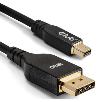 Club3D Mini DisplayPort на DisplayPort кабель CAC-1116 1м, 4K240Hz, 8K60Hz, 10K60Hz, 80 Гбит/с, 10240 x 4320 (CAC-1116)