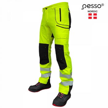Pesso Hi-vis softshell bikses NEBRASKA_G-C62, 0.87 kg, EN ISO 20471:2013 CL2, dzeltenas/melnas (NEBRASKA_G-C62)