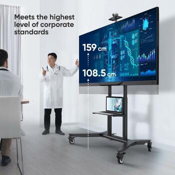 Onkron TV statīvs TS1871-B, 55-90 collu, maksimālā slodze 90 kg, augstuma regulēšana 1085-1590 mm, melns (TS1871-B)