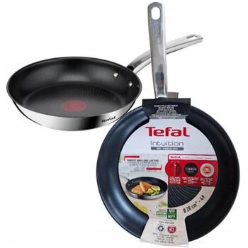 Tefal Сковорода B8170644, 28см, нержавеющая сталь, титановое покрытие, фиксированная ручка, подходит для индукционных плит (B8170644)