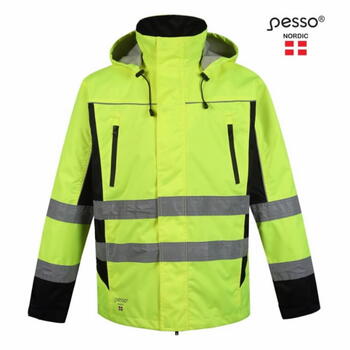 Pesso Denver CL2, 3XL, желтый/черный, ветровка, EN ISO 20471:2013 класс 2, Oxford 300D, водонепроницаемая/ветрозащитная (DENVER_G-3XL)