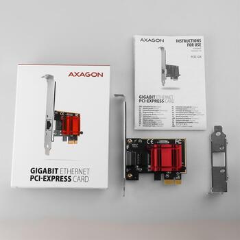 Axagon Сетевая карта PCEE-GIX 1GbE 1порт, Intel I210, PCIe 2.1, RJ-45, 10/100/1000 Мбит/с, Wake-on-LAN, Jumbo кадры (PCEE-GIX)