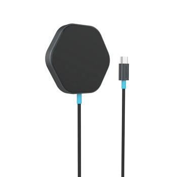 Bezvadu lādētājs ar 30 W maksimālo jaudu un HEXAGON dizainu Wireless Charger HEXAGON 110 Tumši Pelēks Zils CNS-WCS110 CANYON (CNS-WCS110)