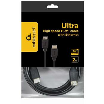 Gembird HDMI-HDMI кабель CC-HDMI8K-2M, 2 м, 8K UHD 60 Гц, Ethernet канал, золотые контакты (CC-HDMI8K-2M)