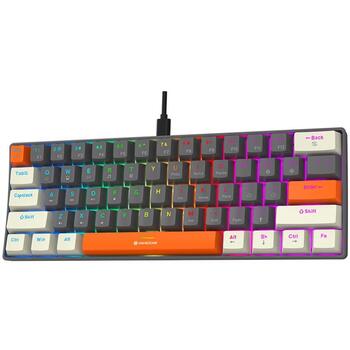Tracer клавиатура TRAKLA47873, 61 клавиша, USB, механическая, RGB подсветка, 50 млн нажатий, анти-гостинг, серая (TRAKLA47873)