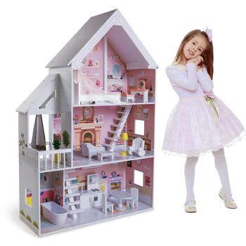Gerardo's Toys koka leļļu māja ar LED apgaismojumu, Liselle (GT61187)