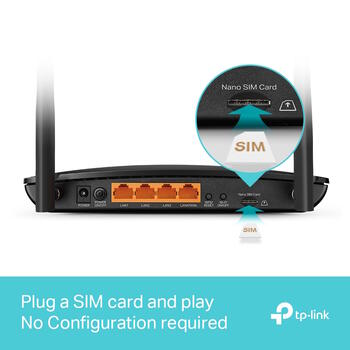 TP-Link Archer MR600 беспроводной маршрутизатор Dual-Band AC1200 с поддержкой 4G/5G SIM 1× WAN 3× LAN Gigabit MU-MIMO Чёрный (ARCHERMR600)