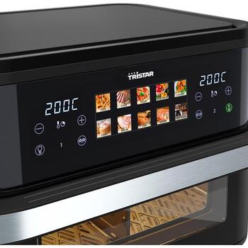 Tristar Dualzone Flex gaisa friteze FR-9078, 2800 W, 10 L, karstā gaisa tehnoloģija, LCD displejs, 10 programmas (FR-9078)