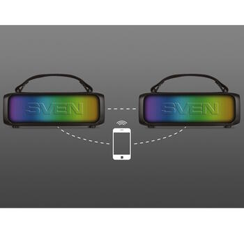 Портативная 2.0 Bluetooth колонка PS-235 12 W RMS TWS FM USB RGB аккумулятор 1500 mAh Чёрный SV-022075 SVEN (SV-022075)