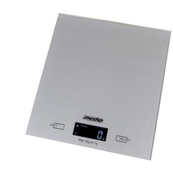 Mesko Кухонные весы MS 3145, 5кг, 1г, ЖК-дисплей, серебристый, стеклянная платформа 18x20см, автоматическое отключение (MS 3145)