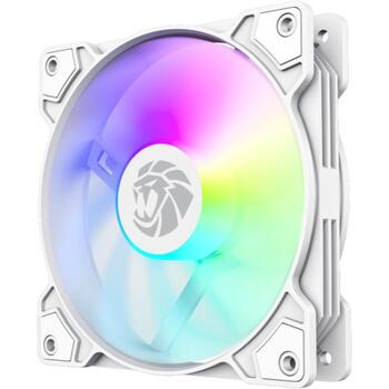 Gamemax Korpusa ventilators FN12A-S5-W, 120mm, 41 cfm, 800-1600 rpm, ARGB LED apgaismojums, caurspīdīgas ventilatora asmeņi (FN12A-S5-W)