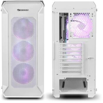 Genesis Компьютерный корпус Irid 505 V2 ARGB NPC-1872, Midi Tower, ATX, белый, 4x120mm ARGB вентилятора, закаленное стекло (NPC-1872)