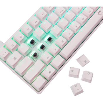 White Shark SHINOBI-2-W-US-BROWN.SW, механическая игровая клавиатура, 61 клавиша, раскладка US, USB, 1,8 м, RGB, белая (SHINOBI-2-W-US-BROWN.SW)