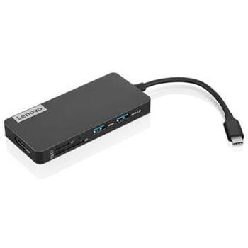 Lenovo USB-C 7-in-1 док-станция GX90T77924, 2xUSB3.0, 1xUSB2.0, 1xHDMI, 1xTF кардридер, 1xSD кардридер, 1xUSB-C порт для зарядки (GX90T77924)