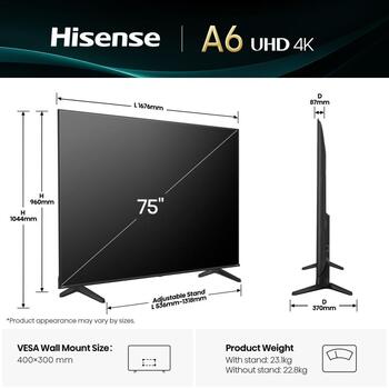 Hisense телевизор 75A6Q, 75