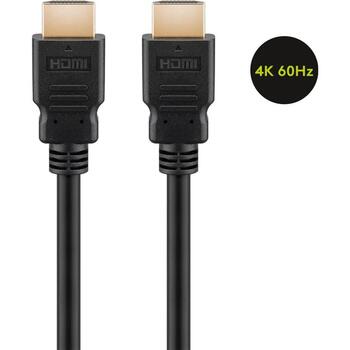 Goobay HDMI кабель с Ethernet, 61149, 0.5 м, поддержка 4K60Hz, двойная защита (61149)