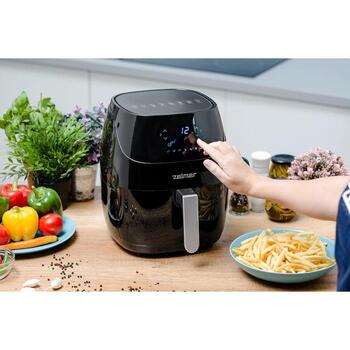 Zelmer ZAF5500B Elektra 5L karstā gaisa friteris, 72805498P, 5l, 1500W, 8 programmas, 80-200°C, skārienekrāns, melns (72805498P)