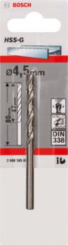 HSS-G urbji metālam 4,5mm, 1gab., Urbjmašīnām/skrūvgriežiem HSS SLĪPĒTS SPIRĀLVEIDA URBIS, 2608585920, BOSCH (2608585920)