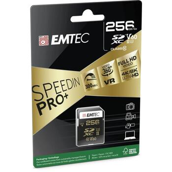 Emtec Карта памяти ECMSD256GUHS2V60, 256GB, 300MB/s, 160MB/s, UHS-II, V60 (ECMSD256GUHS2V60)