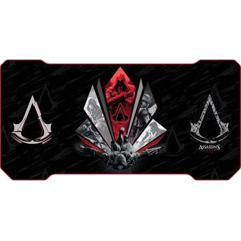 Subsonic Игровой стол Assassins Creed SA5706-AC1, 120см, 60см, 75см, 18кг, черный, красный, сталь, MDF, регулировка высоты (SA5706-AC1)