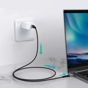 Tellur кабель Type-C к Type-C TLL155421, 200см, 60W PD, 480 Mbit/s, нейлон, черный, быстрая зарядка (TLL155421)