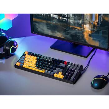 A4Tech Клавиатура A4TKLA47389, USB, Черный, Пестрый, Механическая, Линейная, RGB, Anti-Ghosting, Мультимедийные клавиши (A4TKLA47389)
