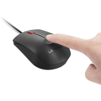 Lenovo USB datorpele Gen3 4Y51S24029, 2000 dpi, optiskā, 3 pogas, pirkstu nospiedumu lasītājs, USB-A (4Y51S24029)