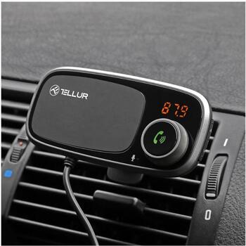 Tellur FM модулятор FMT-B6 TLL171082, 12-24V, Bluetooth, MP3, магнитный держатель для телефона, 2xUSB (TLL171082)