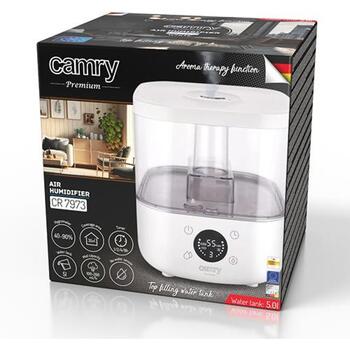 Camry Gaisa mitrinātājs CR 7973w, 23 W, 5 L, līdz 35 m², ultraskaņas, 100-260 ml/stundā, balts (CR 7973w)