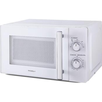 Radiola СВЧ-печь RAMW20SMW, 20L, 700W, 5 уровней мощности, 35 мин таймер, разморозка, белый (RAMW20SMW)
