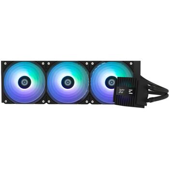 Zalman CPU šķidruma dzesētājs ALPHA2 V2 A36 BLACK, 360mm, 3 ventilatori, 12cm, 69.12cfm, 33.9dB, 3300rpm, ARGB, PWM (ALPHA2 V2 A36 BLACK)