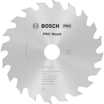 Ripzāģa disks 130x16mm Optiline Wood, Rokas ripzāģiem PRO WOOD RIPZĀĢA ASMENS, 2608640582, BOSCH (2608640582)