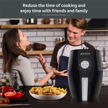 Brock AFM 3501 BK аэрофритюрница, 3,5 л, 1500 Вт, 80-200°C, таймер 30 мин, защита от перегрева (AFM 3501 BK)