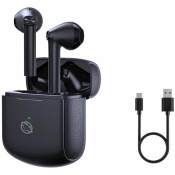 Manta Bezvadu austiņas MTWS010B, Bluetooth 5.3, 10m, 20-20000Hz, 6h, Iebūvēts mikrofons, Aktīvā trokšņu slāpēšana (MTWS010B)