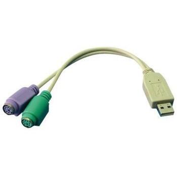 Logilink USB адаптер AU0004A, 0.2м, 2x Mini DIN 6-pin FM, USB M, серый, мышь и клавиатура (AU0004A)