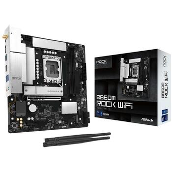 Asrock B860M Rock WiFi mātesplate, LGA 1851, micro ATX, DDR5, 2xDIMM, Wi-Fi 6E, BT 5.3, M.2, 2.5GbE (B860M ROCK WIFI)