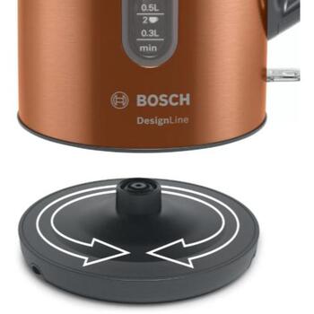Bosch Чайник TWK4P439, 2400 Вт, 1.7 Л, Нержавеющая сталь, 360° поворотная база, Медь (TWK4P439)