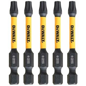 Dewalt triecienskrūvgriezis uzgaļi DT7396T-QZ 57mm T25, 5 gab, cietais tērauds, torsijas ietekme, blistera iepakojums (DT7396T-QZ)