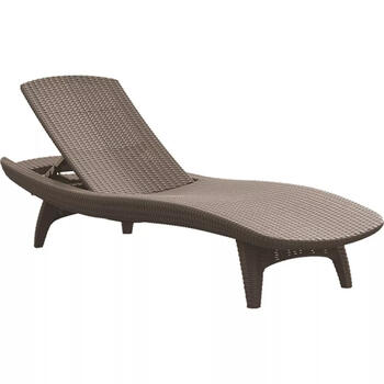 Keter Pacific шезлонг 29195066587, бежевый, 197x75x40см, регулируемая спинка, устойчив к УФ (29195066587)