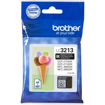 Brother чернильный картридж LC3213BK, черный, 400 страниц ISO/IEC 24711, струйный, оригинальный, 1 шт (LC3213BK)