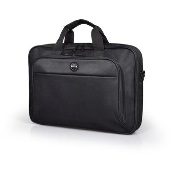 Port Designs Сумка для ноутбука HANOI II Clamshell 105065, 17.3 дюйма, полиэстер 600D, черный, съемный плечевой ремень (105065)