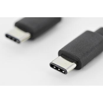 Digitus USB Type-C savienojuma kabelis AK-300138-010-S, 1m, USB-C uz USB-C, 480 Mb/s, dubultā aizsardzība (AK-300138-010-S)