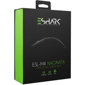 White Shark Premium Line Naginata, ESL-M4 NAGINATA, 16000 dpi, 6 pogas, RGB apgaismojums, 1.8 m vads, 60 g (NAGINATA)
