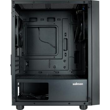 Zalman ZM-T3 PLUS datora korpuss, Mini Tower, melns, 2x120mm ventilatori, USB 3.0, rūdīts stikls (ZM-T3 PLUS)