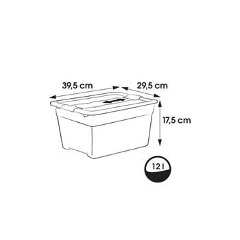 Keeeper Коробка с крышкой Cornelia 0610941001, 39,5x29,5x17,5см, 12л, прозрачная, с зажимами (0610941001)